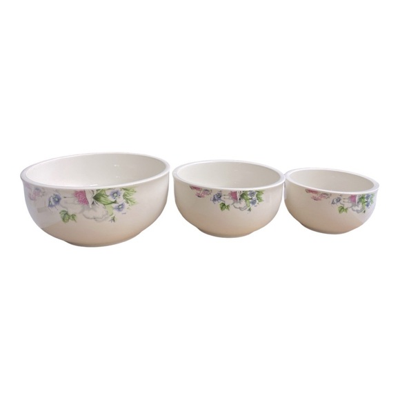China Nesting Bowls Rose Chintz Design Coastline set of 3 - Picture 4 of 13